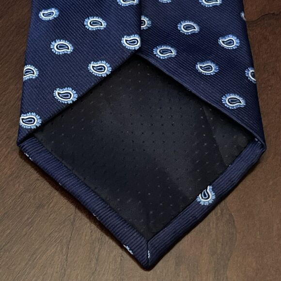 Yves Saint Laurent Pour Homme Blue Repp 100% Silk Men’s Neck Tie Made In Italy - Picture 2 of 9